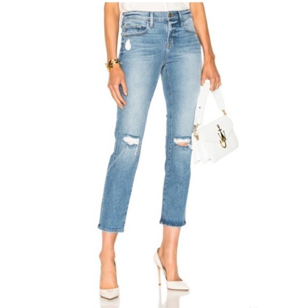 Frame‎ Le Boy Distressed Jeans In McLane Wash